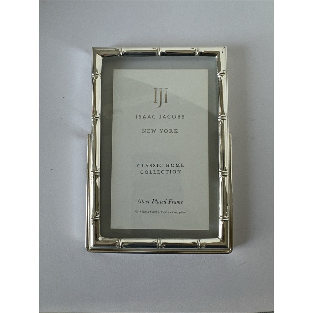 Isaac Jacobs Silver Plated Bamboo Picture Frame 4x6